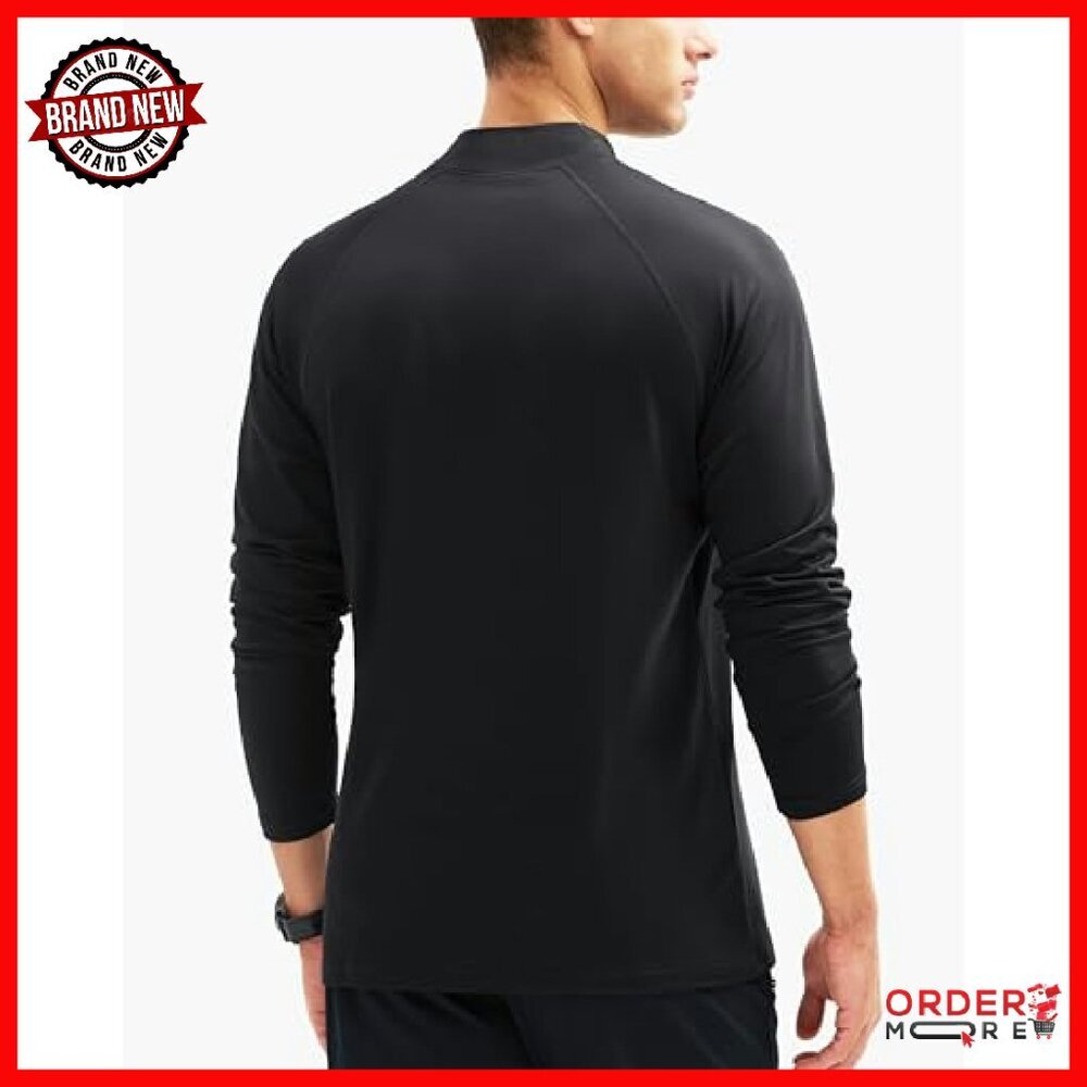 Men's Thermal Mock Neck Fleece Lined Base Layer Long Sleeve Shirt - Picture 7 of 8